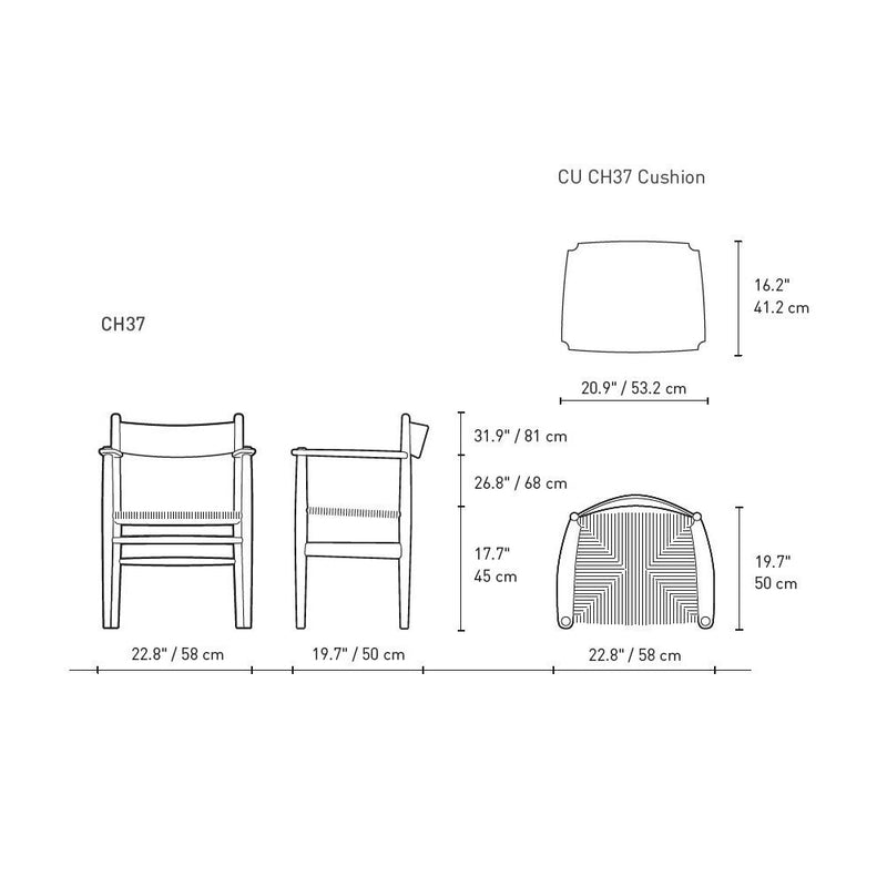 Ch37 Dining Chair - Colors Side/Dining Carl Hansen 