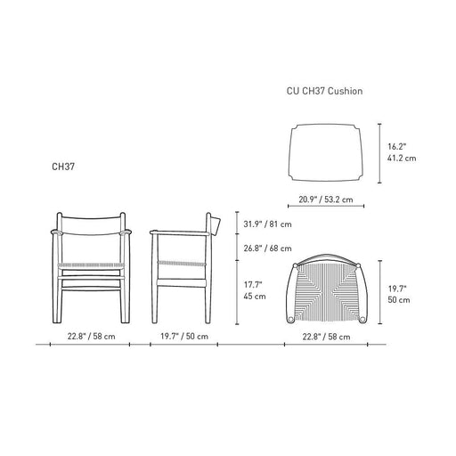 Ch37 Dining Chair - Colors Side/Dining Carl Hansen 