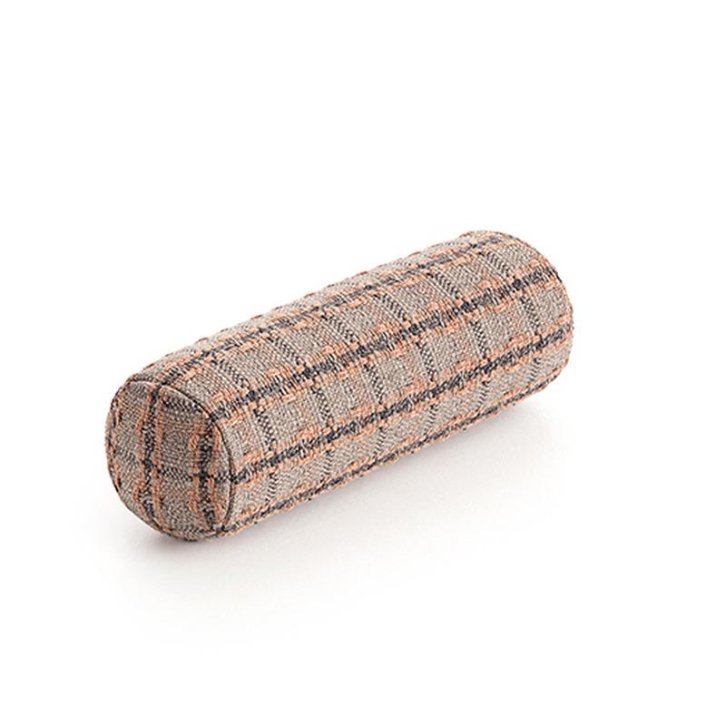 Garden Layers Small Outdoor Roll Bolster Gan Checks terracotta 