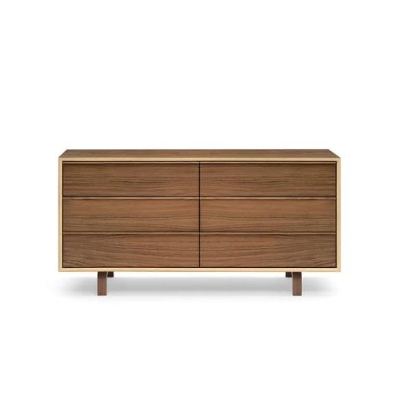 Cherner 6 Drawer Dresser storage Cherner Chair Natural Walnut 