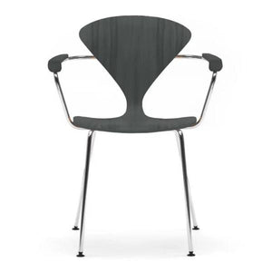 Cherner Chair Metal Base Arm Chair Side/Dining Cherner Chair Classic Ebony (Ebonized Walnut) +$30.00 