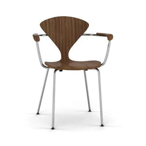 Cherner Chair Metal Base Arm Chair Side/Dining Cherner Chair Classic Walnut 