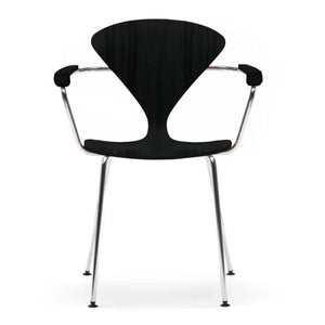 Cherner Chair Metal Base Arm Chair Side/Dining Cherner Chair Ebony Lacquer 