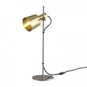 Chester Table Light Table Lamp Original BTC Satin Brass Black Braided Cable 