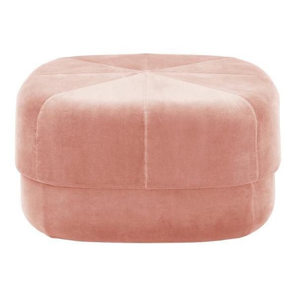 Circus Pouf Woven Velour Stools Normann Copenhagen Large Blush City Velvet 