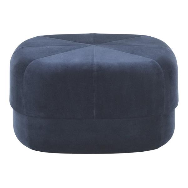 Circus Pouf Woven Velour Stools Normann Copenhagen Large Dark Blue City Velvet 