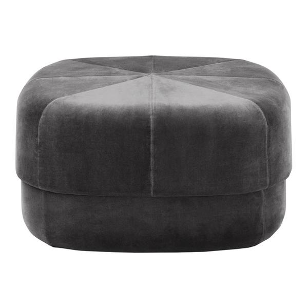 Circus Pouf Woven Velour Stools Normann Copenhagen Large Grey City Velvet 