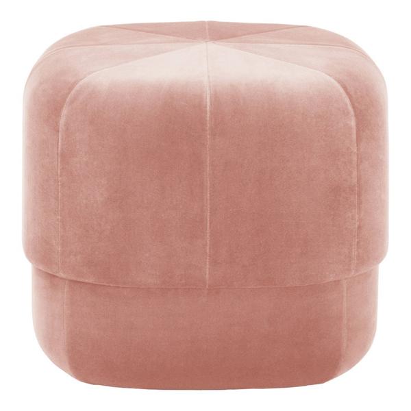 Circus Pouf Woven Velour Stools Normann Copenhagen Small Blush City Velvet 