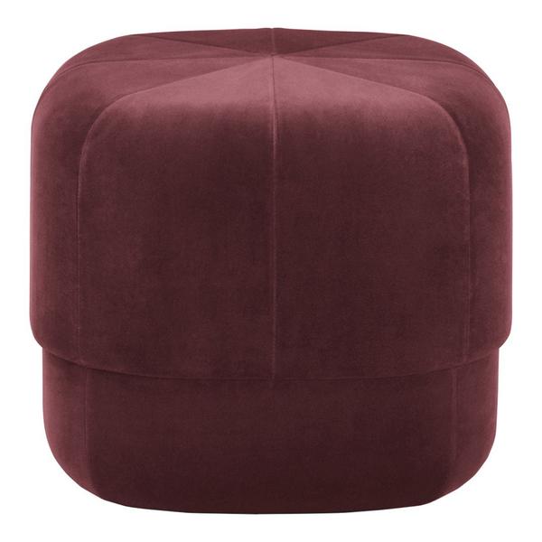 Circus Pouf Woven Velour Stools Normann Copenhagen Small Dark Red City Velvet 