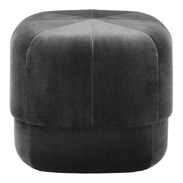 Circus Pouf Woven Velour Stools Normann Copenhagen Small Grey City Velvet 