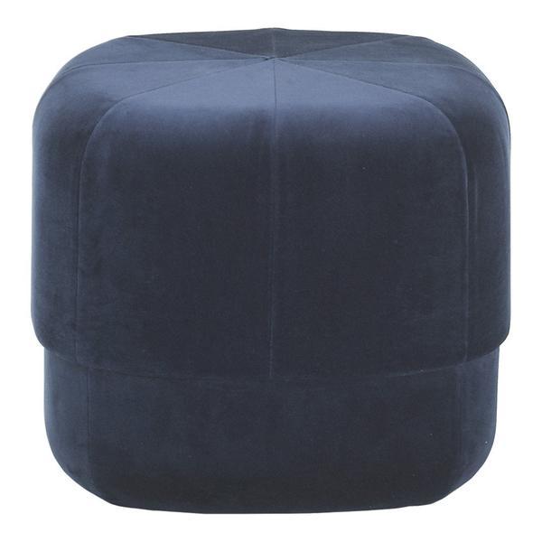 Circus Pouf Woven Velour Stools Normann Copenhagen Small Dark Blue City Velvet 