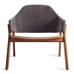 Clutch Lounge Chair Chairs BluDot Slate Leather / Walnut 
