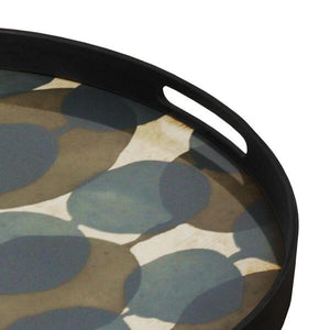 Connected Dots Round Glass Tray Tray Ethnicraft 