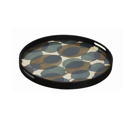 Connected Dots Round Glass Tray Tray Ethnicraft 