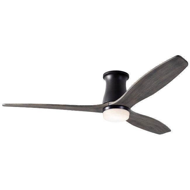 Arbor Flush DC Ceiling Fans Modern Fan Co Dark Bronze Graywash Wall Control With 17w LED