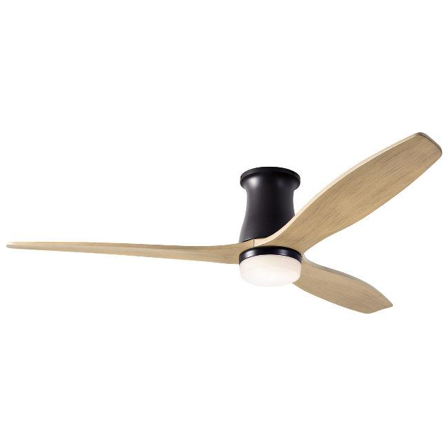 Arbor Flush DC Ceiling Fans Modern Fan Co Dark Bronze Maple Wall Control With 17w LED