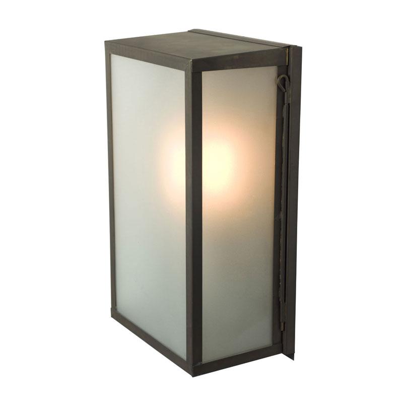 Box Internal Glass Wall Light Wall Lights Original BTC Medium Weathered Brass Frosted 