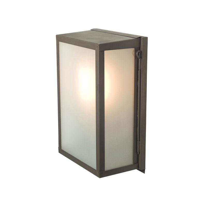 Box Internal Glass Wall Light Wall Lights Original BTC Small Weathered Brass Frosted 