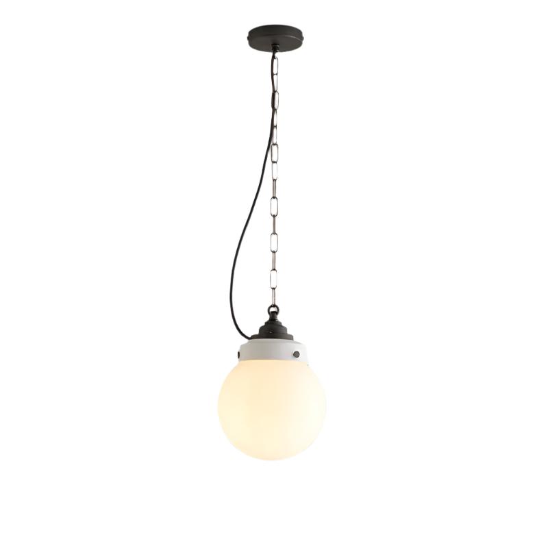 Hampton Pendant Light Pendant Lights Original BTC Small Opal and Weathered Brass 