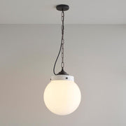 Hampton Pendant Light Pendant Lights Original BTC Medium Opal and Weathered Brass 