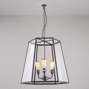 Hex Pendant Extra Large Pendant Lights Original BTC Weathered Brass Clear Glass 