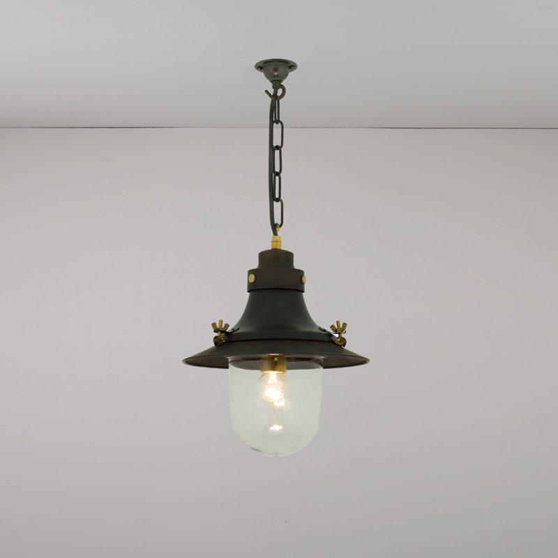 Ship’s Small Decklight Pendant Light Pendant Lights Original BTC Weathered Copper | Clear Glass 