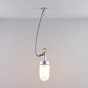 Well Glass Pendant Light suspension lamps Original BTC Galvanised Frosted Glass 