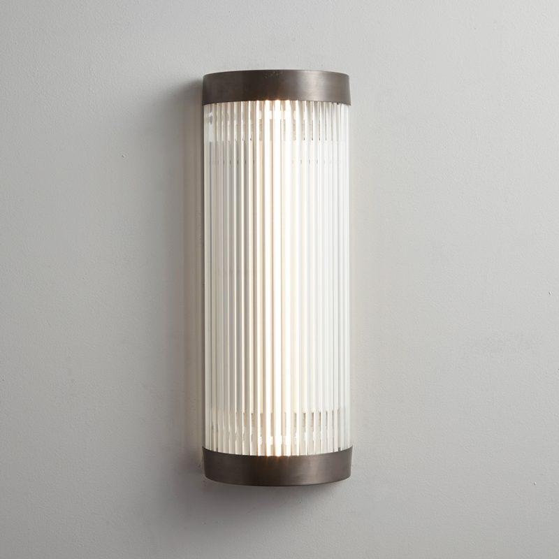 Pillar LED Wall Light Wall Lights Original BTC 40/15cm Weathered Brass 