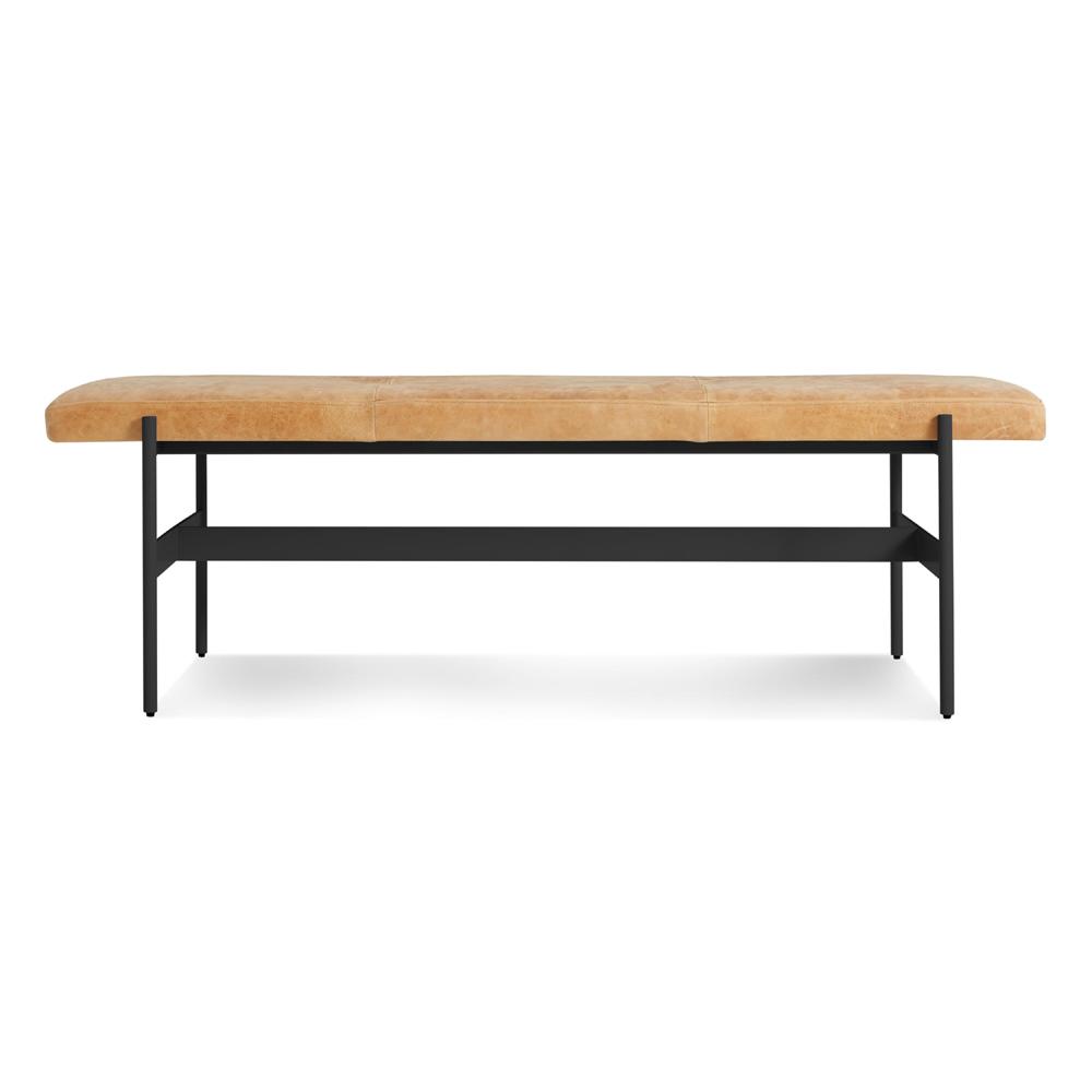 Daybench Benches BluDot Camel Leather / Oblivion 