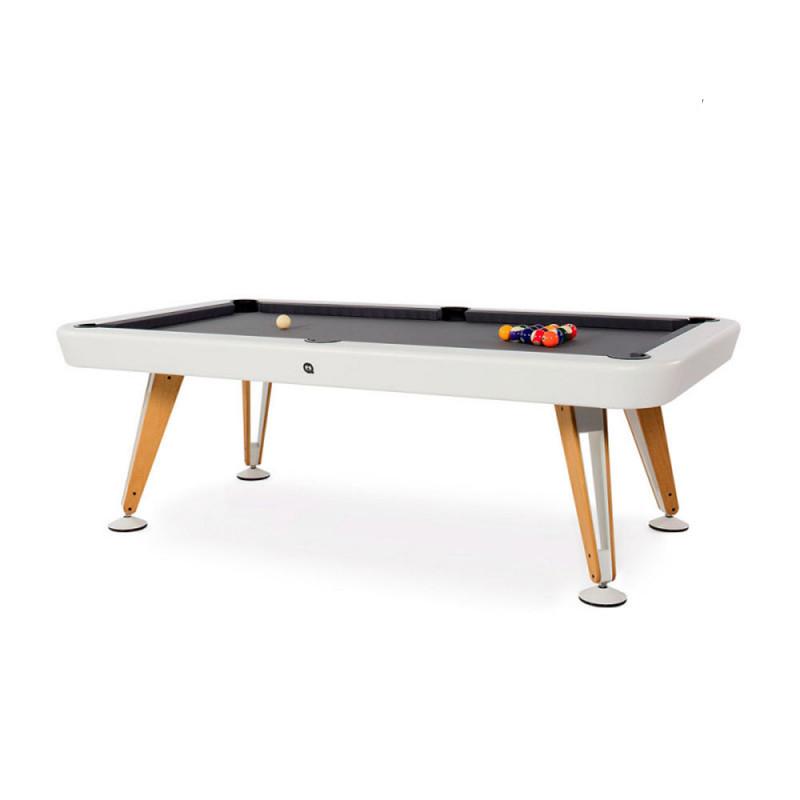Diagonal Pool Table Miscellaneous RS Barcelona American 8 Feet Structure-White &amp; Cloth-Grey 