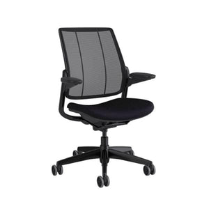 Diffrient Smart Chair - Quick Ship smart chair humanscale Back: Monofilament Stripe/Black - Seat: Fourtis/Black 