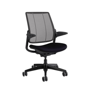 Diffrient Smart Chair - Quick Ship smart chair humanscale Back: Pinstripe/Black - Seat: Corde4/Black 