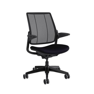 Diffrient Smart Chair - Quick Ship smart chair humanscale Back: Monofilament Stripe/Black - Seat Fabric: Corde4/Black 