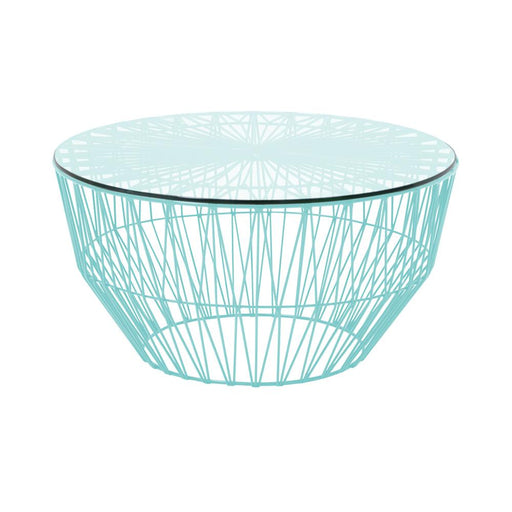 Drum Table table Bend Goods Peacock Blue 24" Glass Table Top +$70.00 