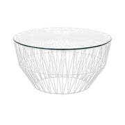 Drum Table table Bend Goods White 24" Glass Table Top +$70.00 