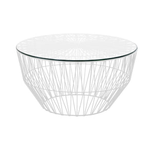 Drum Table table Bend Goods White 24" Glass Table Top +$70.00 