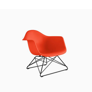 Eames Molded Plastic Armchair With Low Wire Base lounge chair herman miller Black Red Orange 