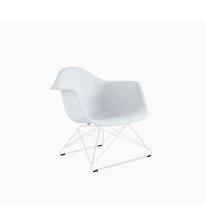 Eames Molded Plastic Armchair With Low Wire Base lounge chair herman miller White Alpine 