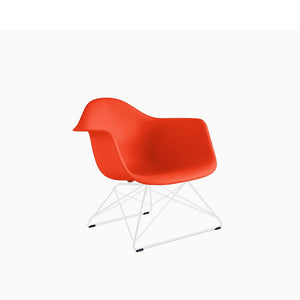 Eames Molded Plastic Armchair With Low Wire Base lounge chair herman miller White Red Orange 