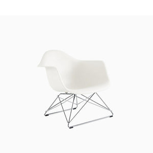 Eames Molded Plastic Armchair With Low Wire Base lounge chair herman miller Trivalent Chrome + $50.00 White 