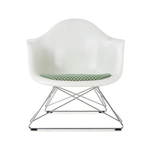 Eames Molded Plastic Armchair With Low Wire Base and Seat Pad lounge chair herman miller 
