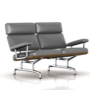 Eames 2-Seat Sofa by Herman Miller Sofa herman miller Teak + $650.00 Smoke Leather 