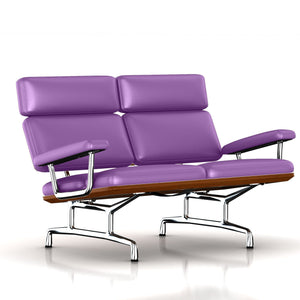 Eames 2-Seat Sofa by Herman Miller Sofa herman miller Walnut Purple Shadow Dream Leather + $1781.00 