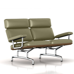 Eames 2-Seat Sofa by Herman Miller Sofa herman miller Teak + $650.00 Soft Green Dream Cow Leather + $1781.00 