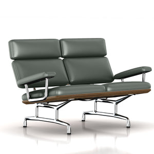 Eames 2-Seat Sofa by Herman Miller Sofa herman miller Teak + $650.00 Deep Green Dream Cow Leather + $1781.00 