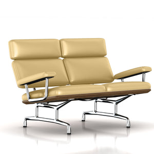 Eames 2-Seat Sofa by Herman Miller Sofa herman miller Teak + $650.00 Morning Haze Metallic Leather + $1781.00 
