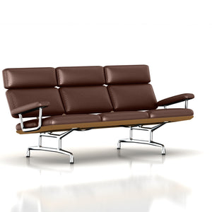 Eames 3-Seat Sofa by Herman Miller Sofa herman miller Teak + $600.00 Tobacco Leather 