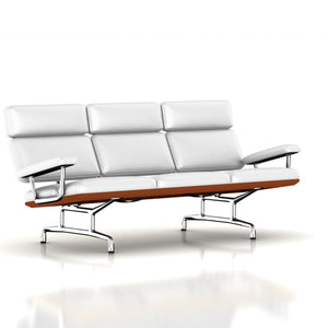 Eames 3-Seat Sofa by Herman Miller Sofa herman miller Walnut Fresh Snow Dream Cow Leather + $1730.00 