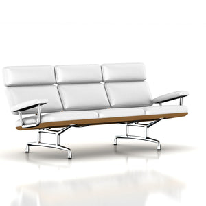 Eames 3-Seat Sofa by Herman Miller Sofa herman miller Teak + $600.00 Fresh Snow Dream Cow Leather + $1730.00 