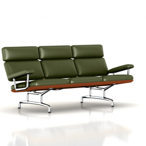 Eames 3-Seat Sofa by Herman Miller Sofa herman miller Walnut Olive Leather 